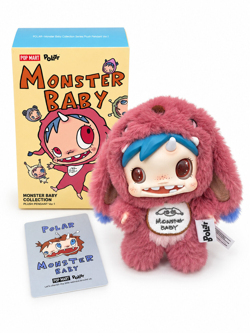 POP MART POLAR Monster Baby BUBOO Plush Pendant Ver.1 Pink Open Box Complete